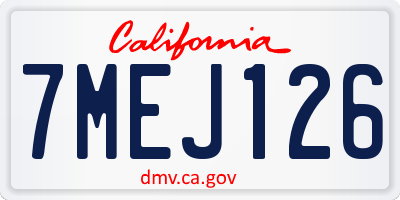 CA license plate 7MEJ126