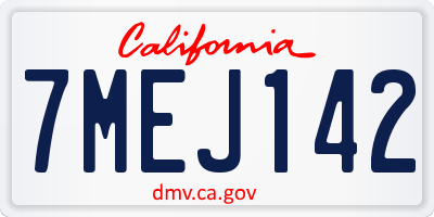 CA license plate 7MEJ142