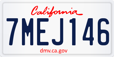 CA license plate 7MEJ146