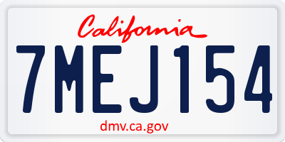 CA license plate 7MEJ154