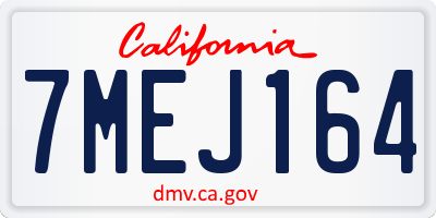 CA license plate 7MEJ164