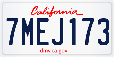 CA license plate 7MEJ173