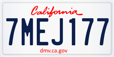 CA license plate 7MEJ177