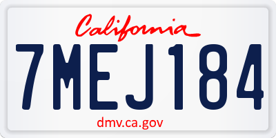 CA license plate 7MEJ184