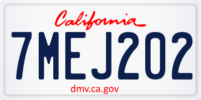 CA license plate 7MEJ202