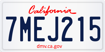 CA license plate 7MEJ215