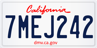 CA license plate 7MEJ242