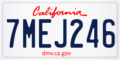 CA license plate 7MEJ246