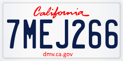 CA license plate 7MEJ266