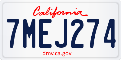 CA license plate 7MEJ274