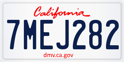 CA license plate 7MEJ282