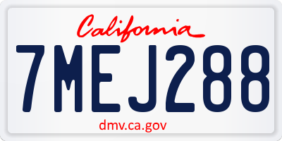 CA license plate 7MEJ288