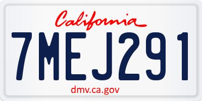 CA license plate 7MEJ291