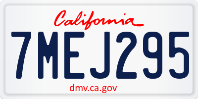 CA license plate 7MEJ295