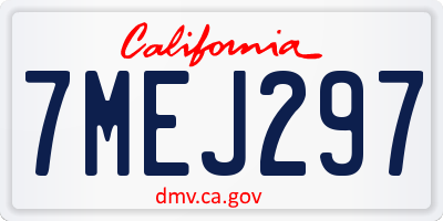 CA license plate 7MEJ297