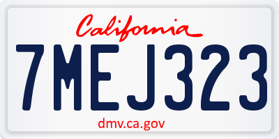 CA license plate 7MEJ323