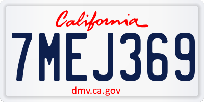 CA license plate 7MEJ369