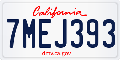 CA license plate 7MEJ393