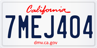 CA license plate 7MEJ404