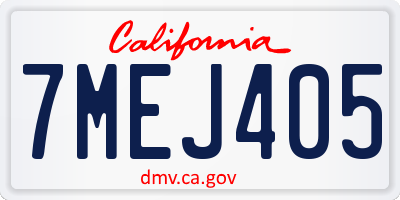 CA license plate 7MEJ405