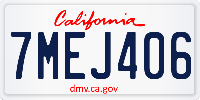 CA license plate 7MEJ406
