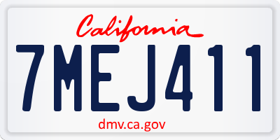 CA license plate 7MEJ411