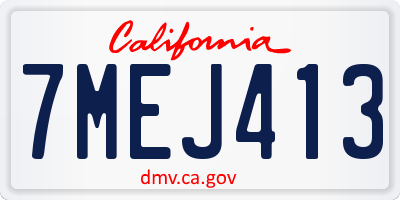 CA license plate 7MEJ413