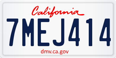 CA license plate 7MEJ414