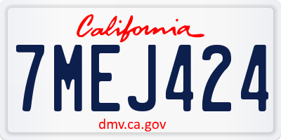 CA license plate 7MEJ424