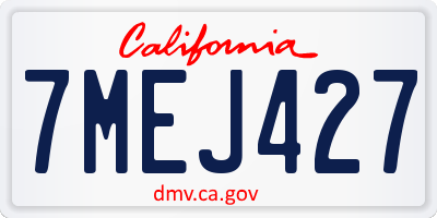CA license plate 7MEJ427