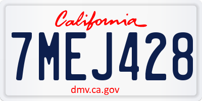 CA license plate 7MEJ428