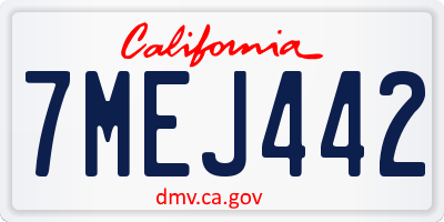 CA license plate 7MEJ442