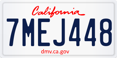 CA license plate 7MEJ448