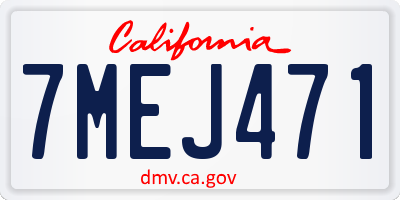 CA license plate 7MEJ471