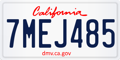 CA license plate 7MEJ485