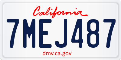 CA license plate 7MEJ487