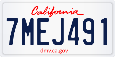 CA license plate 7MEJ491