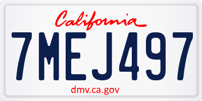 CA license plate 7MEJ497
