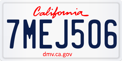 CA license plate 7MEJ506