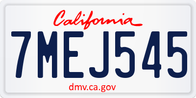 CA license plate 7MEJ545
