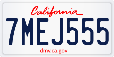 CA license plate 7MEJ555