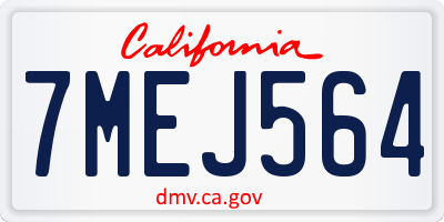 CA license plate 7MEJ564
