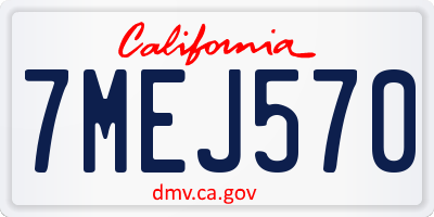 CA license plate 7MEJ570