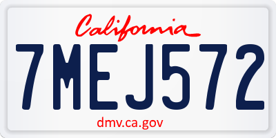 CA license plate 7MEJ572
