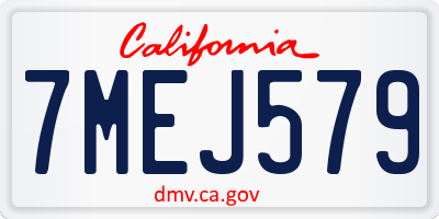 CA license plate 7MEJ579