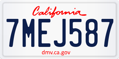 CA license plate 7MEJ587
