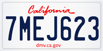 CA license plate 7MEJ623