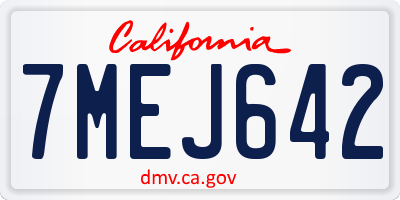 CA license plate 7MEJ642