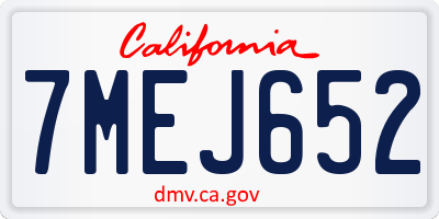 CA license plate 7MEJ652