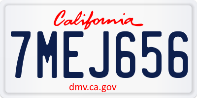 CA license plate 7MEJ656